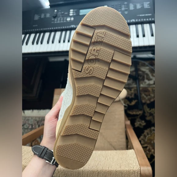 Sorel-Women's Evie Lace-Up Wedge Ankle Booties-Ceramic/Natural- Size 6.5 - Picture 6 of 7